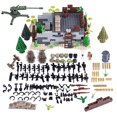 TRCS Juego de 571 armas militares para minicaballeros, figuras de soldados SWAT, policía, residencia de la casa, compatible con Lego