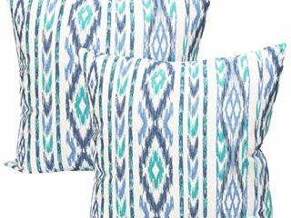 TRESMESTRES Fundas de Cojines Azul Turquesa y o Verde Agua - Cojines Decorativos para Sofá y Cama - Decoración de Hogar, Salón y Habitación - Funda Cojín 40x40 cm, Set 2