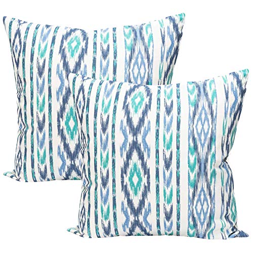 TRESMESTRES Fundas de Cojines Azul Turquesa y o Verde Agua - Cojines Decorativos para Sofá y Cama - Decoración de Hogar, Salón y Habitación - Funda Cojín 40x40 cm, Set 2