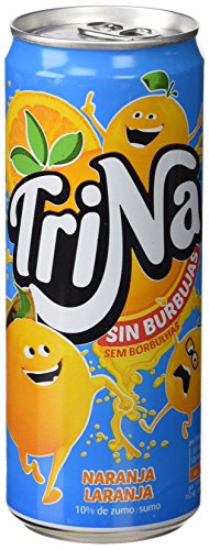 Trina Bebida Sin Gas de Naranja, Refresco Bajo en Calorías - Lata, Pack 12x33cl