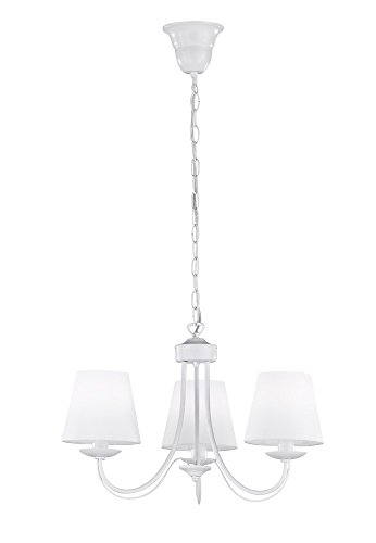 Trio Lighting Cortez Lámpara Colgante E14, 28 W, Blanco, 47 x 47 x 150 cm