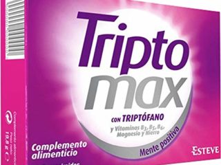 TRIPTOMAX - Complemento Alimenticio para Regular el Estado Anímico, Compuesto de Triptófano + Vitaminas del Grupo B+ Hierro+ Magnesio, 30 Comprimidos