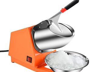 Trituradora de Hielo Eléctrica de 300W,Picadora Trituradora de Hielo Profesional con Palas Dobles,Fabricadora de Hielo con Cuenco de Acero y Función de Apagado Automático,para Bares y Restaurantes