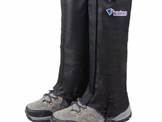 TRIWONDER Polainas Impermeable de Senderismo para piernas a Prueba de Viento Nieve Lluvia para Montaña Caza Esquí Escalada (1 Par) (Negro, XL)