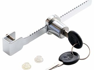 TRIXES Cerradura Fácil de Instalar en Color Plata Deslizable Doble Llave para Gabinete Vitrina