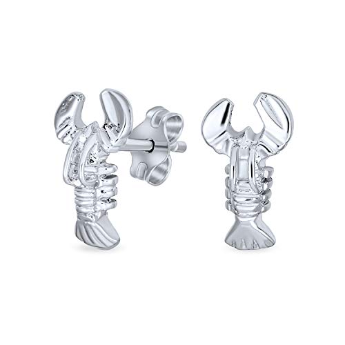 Tropical Náutico Será Mi Pequeña Langosta Pendiente De Boton Para Mujer Novia 925 Plata De Ley 925