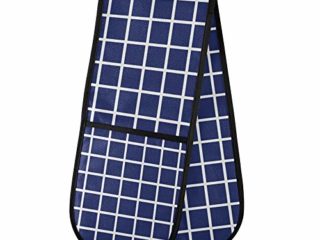 TropicalLife ADMustwin Guantes de horno de doble rejilla geometría, patrón de comprobación, resistentes al calor, guantes de cocina para cocinar en el hogar, para hornear ollas y hornos de microondas