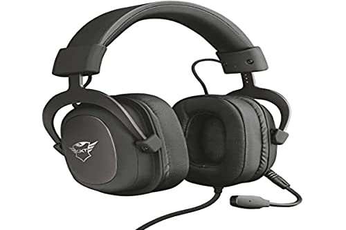 Trust Cascos Gaming GXT 414 Zamak Auriculares Gamer con Micrófono Extraíble y Flexible y Diadema Ajustable, Cable Trenzado de 1 m, para PS4, PS5, PC, Nintendo Switch, Xbox One, Xbox Series X - Negro