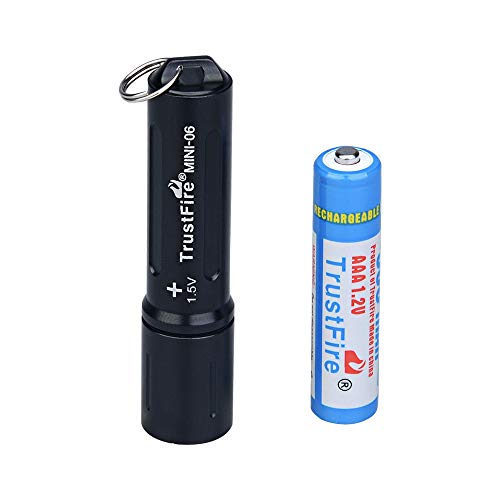 TrustFire MINI-06 Mini linterna LED 90 lúmenes con llavero y batería AAA recargable - negro