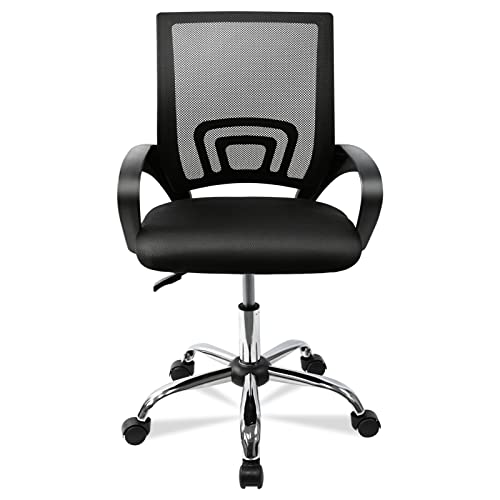 TT AM-OC533 Silla de Oficina con Soporte Lumbar, Acero, Negro, Universal
