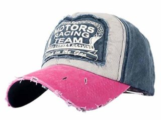 Tuopuda Nueva Unisex Gorra de béisbol algodón Mezclado Motocicleta Gorra molienda Borde Haga Viejo Sombrero (F)