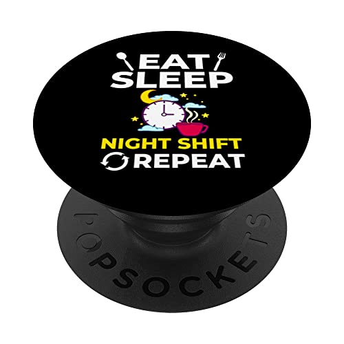 Turno Trabajo Noche Trabajo Trabajador Medianoche Divertido Café PopSockets PopGrip Intercambiable