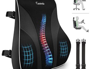 Tusscle Cojín Lumbar Silla Oficina Respaldo,Lumbar Coche con Esponja Memoria,Apoye Cómodamente La Espalda para Liberar estrés (47.5*40*14.5 cm)