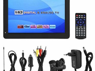 TV Portátil, 1080P Mini Televisor Portátil de 12 Pulgadas 16: 9 LED Reproductor de TV Digital de Mano para Automóvil
