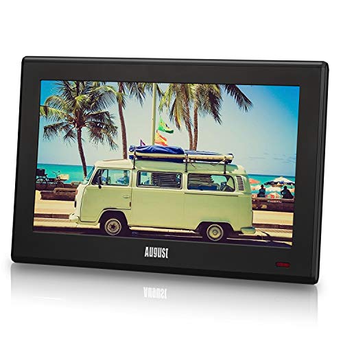 TV Portátil TDT HD 10” - August DA100D DVB-T & DVB-T2 Televisión Portáti Pantalla LCD Grabador PVR y Reproductor Multimedia Retransmisión Digital & Analógica, No pagues Internet por Ver TV
