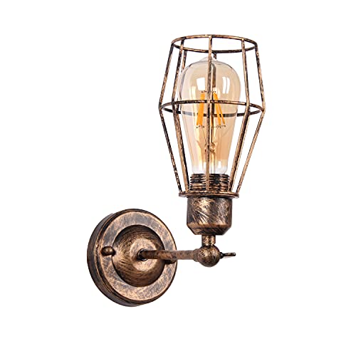 TWSXTE Apliques de pared rusticos, apliques pared vintage E27, rustico pantalla de enchufe ajustable, aplique techo interior vintage (sin bombilla)