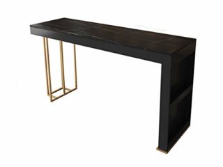 TWW Mesa de Bar de Tablero de Rock de Moda, Mesa de Comedor de Patas Altas para el hogar, Mesa de Comedor de Cocina Abierta Moderna, Mesa de Isla para Porche,Negro