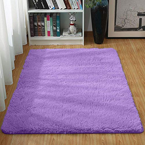 Txyk Alfombras Ultra Suaves para Interiores, Interiores y Suaves Alfombras de Sala de Estar aptas para niños Dormitorio Decoración para el hogar Alfombras de Dormitorio 60 * 120 cm (Morado)