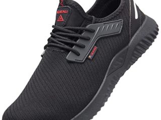 UCAYALI Zapatos de Seguridad Hombre Trabajo Comodos Ligeros Transpirables Zapatillas Trabajo Seguridad Deportivo Punta de Acero para Electricista Soldador Construccion Verano(015 Negro, 45 EU/275)