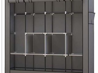 UDEAR Armario de Ropa de Tela y Tubo Metal para Ropa Organizador Ropero Plegable Colgar (Gris)
