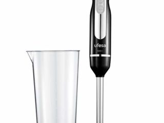 Ufesa BP3442 Batidra de Mano, 600 W, Función Turbo, 2 Cuchillas y Pie en Acero Inoxidable, Diseño Ergonómico y Anti Salpicaduras, Vaso Medidor Incl., Sin BPA