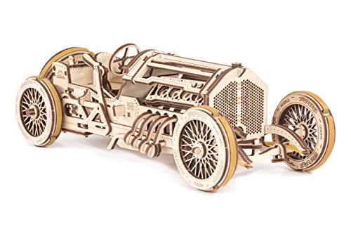 UGEARS Coche Grand Prix U-9 - Kit de Montaje Coche de Carreras - 3D Rompecabezas de Madera DIY
