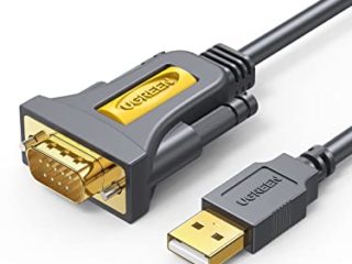 UGREEN Cable USB RS232 DB9 Puerto Serie 9 Pin, Adaptador Cable RS232 a USB Conversor, USB a Puerto COM para Telescopio, Impresora, Decodificador, PLC, Máquina CNC, Windows, Mac OS, 1 Metro