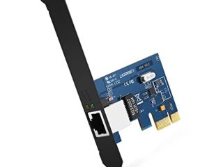 UGREEN Tarjeta de Red Gigabit Ethernet PCI Express 10/100/1000 Mbps con Puerto Gigabit Ethernet RJ45 y Perfil Doble, Adaptador de Red Gigabit PCIe Compatible con Windows 10/8/ 7/ Vista/XP