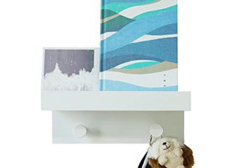 Ulif Étagères Murales, Étagères Flottantes Fixées en Bois Massif Avec Porte-Serviettes et Rails, Étagère Murale à Rebord pour Chambre, Salon, Salle de Bain et Cuisine