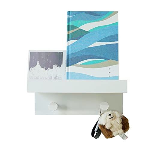 Ulif Étagères Murales, Étagères Flottantes Fixées en Bois Massif Avec Porte-Serviettes et Rails, Étagère Murale à Rebord pour Chambre, Salon, Salle de Bain et Cuisine