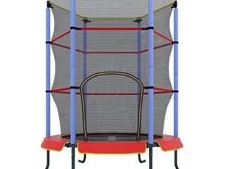Ultrasport Cama elástica de interior Jumper 140cm para niños cama elástica de ocio y fitness para niños a partir de 3años, para uso en interior extremadamente segura con red y borde con revestimiento