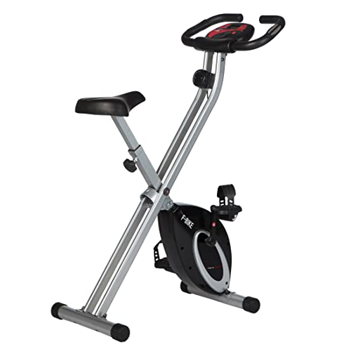 Ultrasport F-Bike entrenador de bicicleta, bicicleta estática plegable, opcionales Sensores de pulso de la mano, niveles de resistencia ajustable, ideal para los atletas y las personas mayores