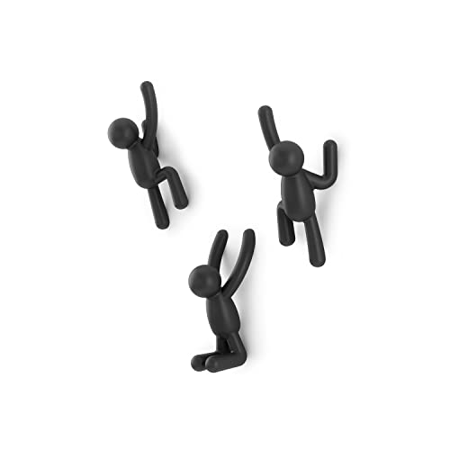 Umbra Buddy Ganchos de pared, juego de 3, Negro