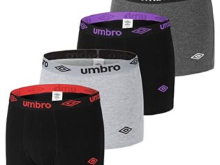 Umbro Calzoncillo Ropa Interior Hombre Algodón Liso (Paquete de 4)