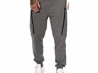 UMore Pantalones de chándal Ajustados con Cremallera para Hombre, Pantalones Deportivos Informales para Correr, IR al Gimnasio, Pantalones Chinos de chándal