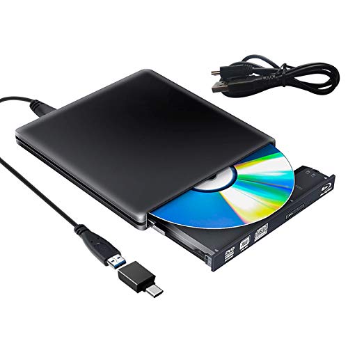 Unidad de DVD BLU Ray Externa USB 3.0, Lector de grabadora Bluray BD CD DVD RW ROM para iMac PC MacOS Windows