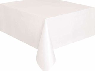 Unique Party 5095 - Mantel de Plástico, Blanco, 2,74 m x 1,37 m