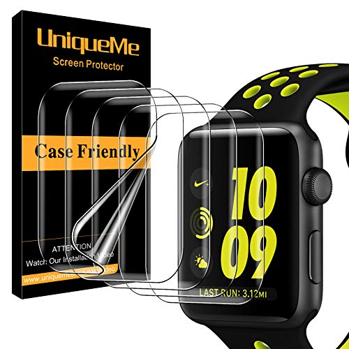 UniqueMe [5 Pack] Protector de Pantalla Compatible con Apple Watch Series 6/ Apple Watch SE 40mm,TPU Film HD Flexible Protector,Sin Burbujas