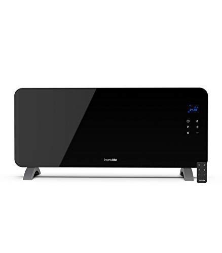 UNIVERSALBLUE | Panel Calefactor de Cristal Templado | Bajo Consumo | Mando a Distancia | 2000W | Color Negro | 2 Potencias | Control táctil | Pantalla led | Termostato Ajustable