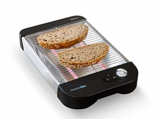 UNIVERSALBLUE Tostador Plano Acero Inoxidable | 6 Niveles de Potencia | Tostadora Pan Plano Horizontal | Potencia 600W | 2 Elementos Calefactores