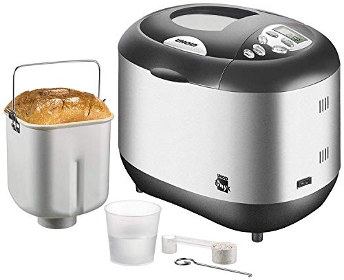Unold Backmeister Onyx Panificadora 8695, 750-1000 gr, Acero Inoxidable, 600 W, 1 Kilogram, Gris Apagado y Negro