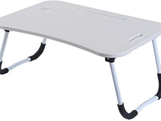 unycos - Mesa Plegable para Ordenador, Bandeja Cama, Mesa Cama Portátil, Atril para Leer en la Cama Mesa Pequeña para Ordenador, Bandeja de Desayuno, Soporte de Lectura para Cama (Blanco (Sin Cajón))