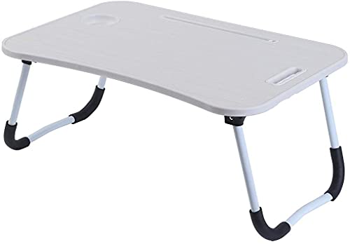 unycos - Mesa Plegable para Ordenador, Bandeja Cama, Mesa Cama Portátil, Atril para Leer en la Cama Mesa Pequeña para Ordenador, Bandeja de Desayuno, Soporte de Lectura para Cama (Blanco (Sin Cajón))