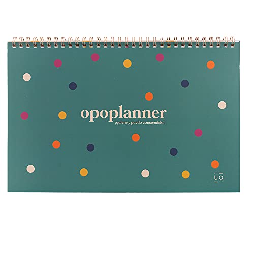 UO Organizador Semanal Planificador Opositores Oposiciones. Días sin numerar, 60 páginas, papel de calidad 90gr, 30x24