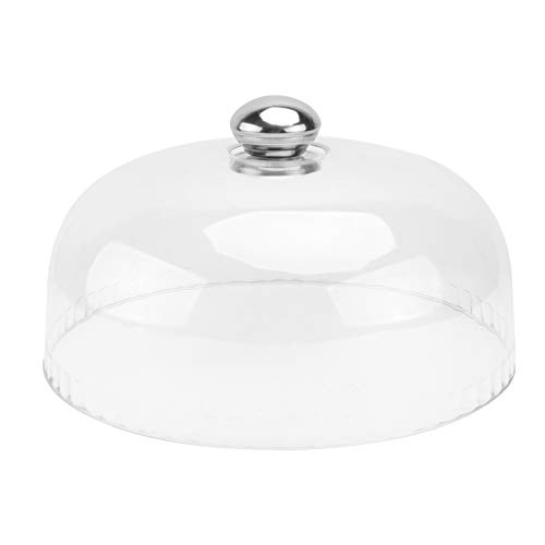 UPKOCH Campana de cristal para tartas, campana de cristal, campana de cristal, transparente, de plástico, para queso, para transporte, alimentos, para fiestas, picnic, camping, 26 x 11 cm
