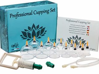 Uplife Juego de terapia china con ventosas, 12 ventosas de aire al vacío con mango de bombeo, masaje anticelulítico para dolor de espalda y cuello, pérdida de peso, alivio muscular