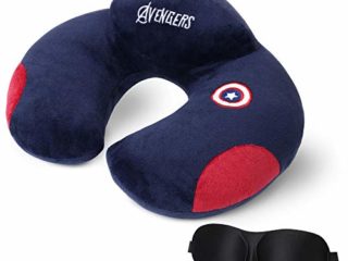 URAQT Almohadilla Infantil de Viaje, Almohada de Viaje en Forma de U para Niños, Soporte para el Cuello y la Cabeza para en Case y Outdoor, Azul Oscuro
