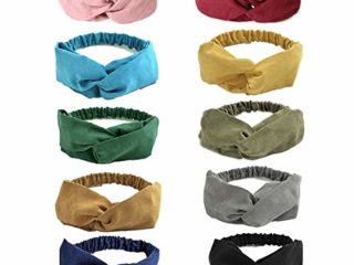 URAQT Diademas para Mujer, Diadema para el Cabello Nudo, Cabeza De Punto Cintas Para La Cabeza Anudadas Nudo Cruzado Bandas para El Pelo, Diademas para Turbante Para El Maquillaje Banda Para Cabello