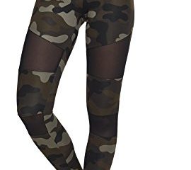 Urban Classics Ladies Camo Tech Mesh Leggings, Leggings, Mujer, Multicolor (Wood Camo/Negro), XXL