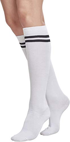 Urban Classics Ladies College Socks Calcetines, Blanco/Negro, 37-38 (Talla del Fabricante: 36-39) para Mujer